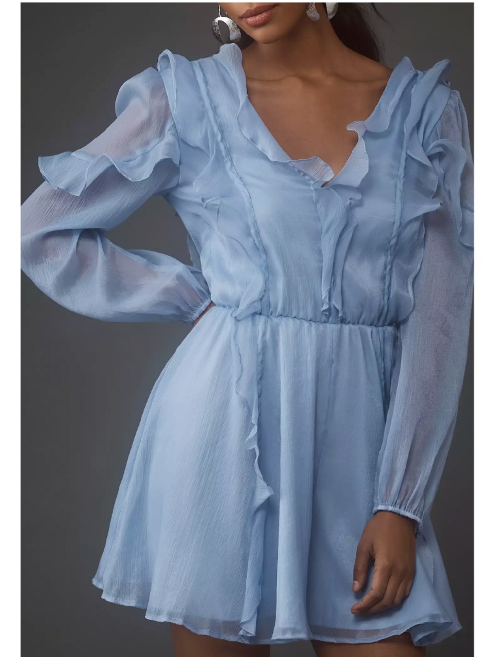 $178 NWT Hutch Long-Sleeve Frilled Romper Anthropologie Large